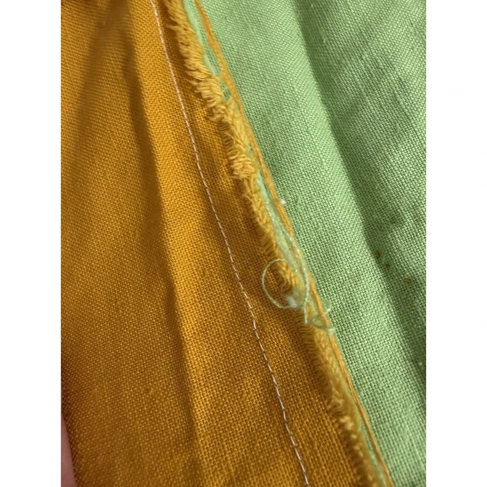 Vintage MCM Doilie Quilt Top Bed Cover Hand Pieced Skirt Sides 55
